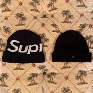 Supreme beanie + obey beanie